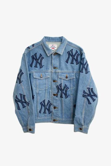 Supreme x New York Yankees logo spijkerjasje