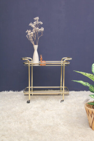 Trolley goud bar cart theewagen met glas