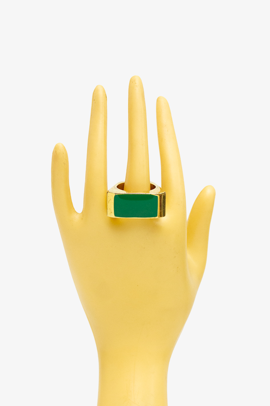 Vergulde Color Block ring met groen emaille Saint Laurent