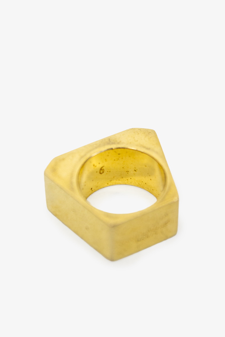 Vergulde Color Block ring met groen emaille Saint Laurent