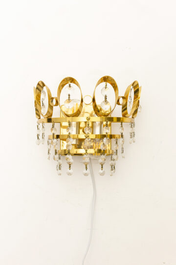 Vergulde wandlamp Palme & Walter wandkroonluchter met kristallen