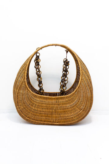 Vintage Celine wieg van gevlochten rotan