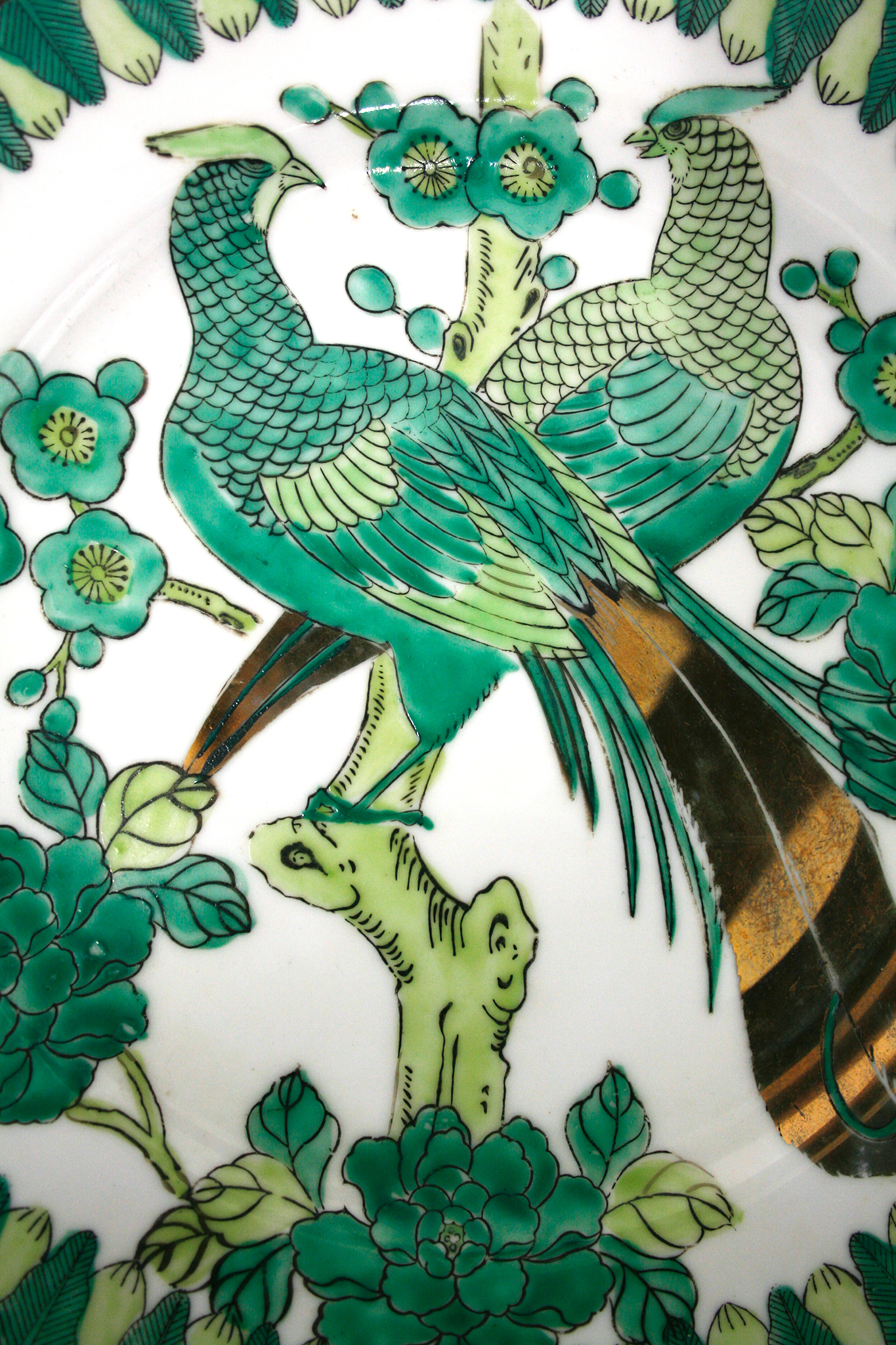 Chinees porseleinen vintage bord Famille Verte Qianlong