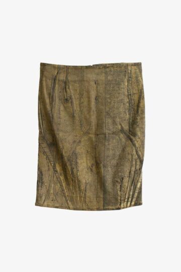 Vintage Christian Dior olijfgroene pencil skirt distressed denim