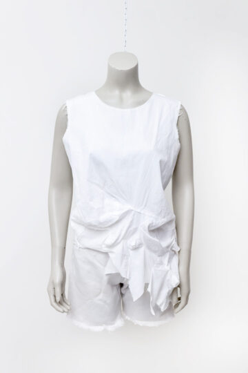 Vintage Comme des Garçons top van wit katoen met ingezette sterren