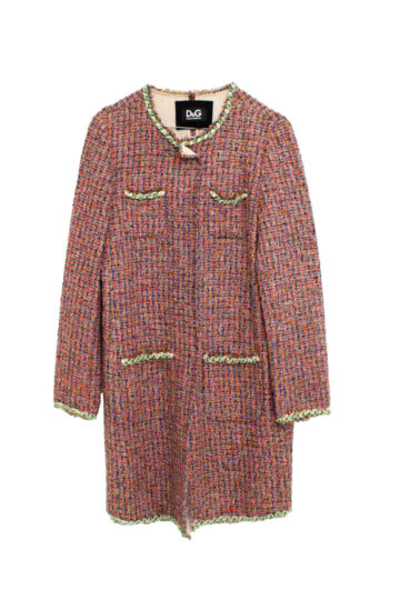 Vintage Dolce & Gabbana gemêleerde jas afgewerkt met chains