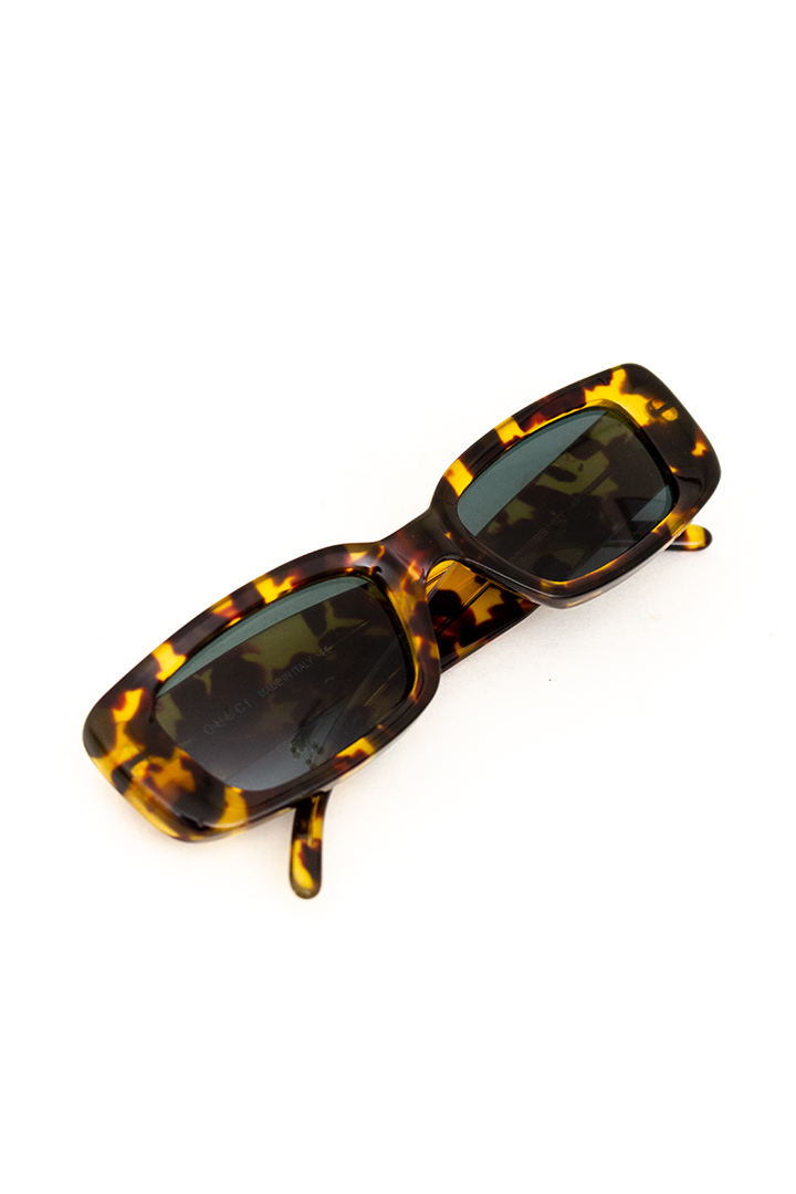 Vintage Gucci zonnebril met bruin gemêleerd rechthoekig montuur