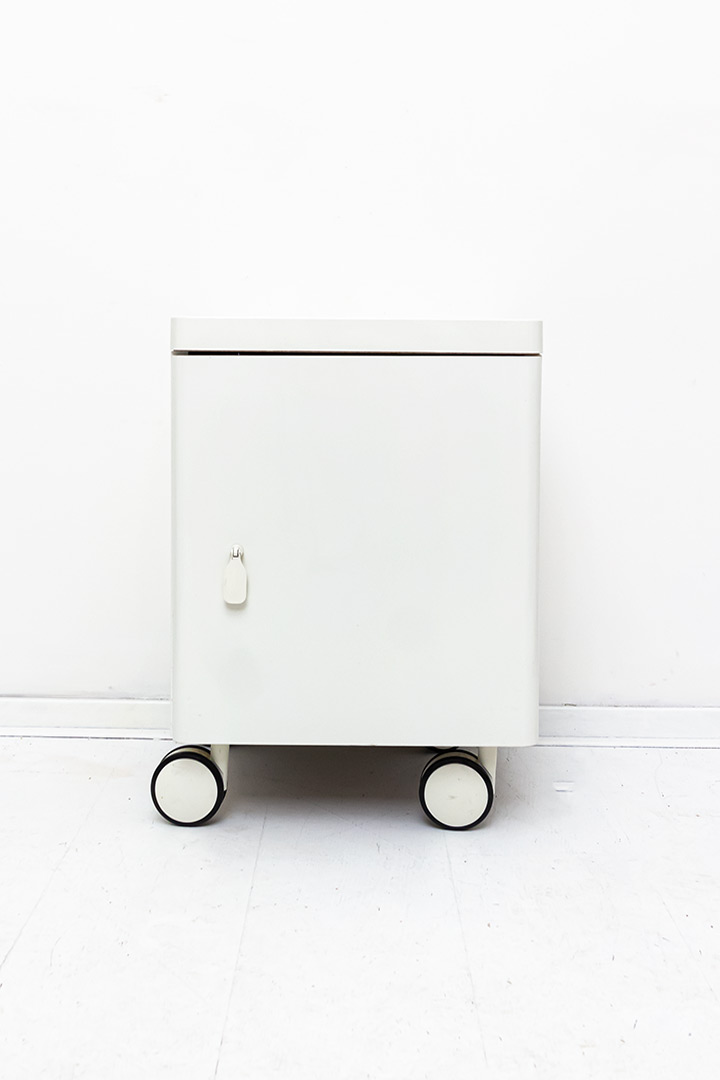 Vintage Ikea Vinstra wit kunstoffen kastje op wielen