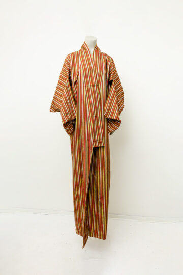 Vintage Japanse kimono met strepen in aardetinten