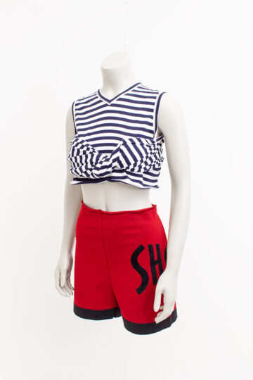 Vintage Jean Paul Gaultier Maille Fuzzi short rood zwart