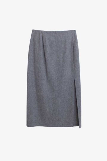 Vintage Jil Sander wollen maxi rok grijs deels cashmere