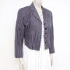 Vintage Kenzo katoenen blazer met strepen in blauw, wit, grijs en bruin