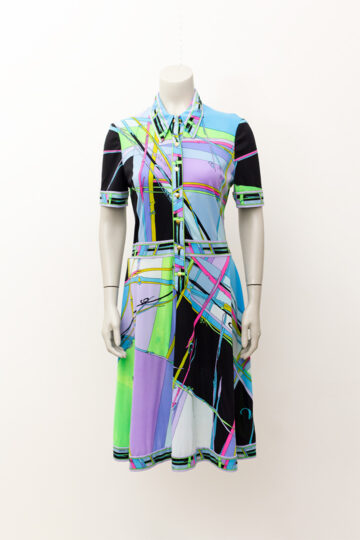 Vintage Leonard Paris jurk met neon print jaren 80