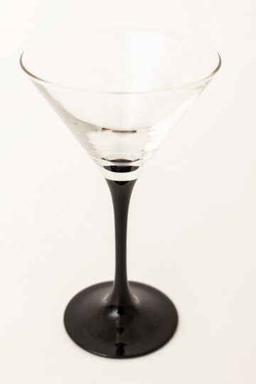 Vintage Martini glazen met zwarte voet - set van 4 stuks