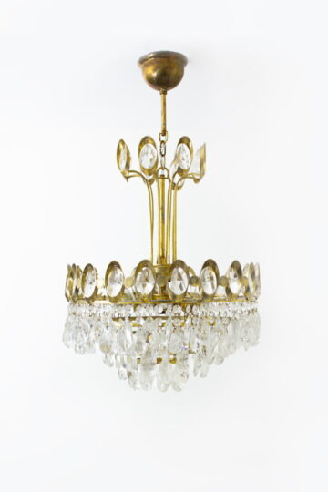 Vintage Palwa kroonluchter met kristallen