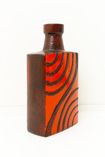 Vintage Scheurich 281-54 vloervaas met rood patroon