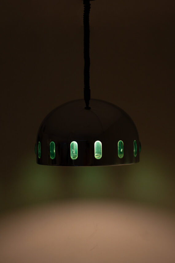 Vintage Space-Age ufo lamp chroom & groen