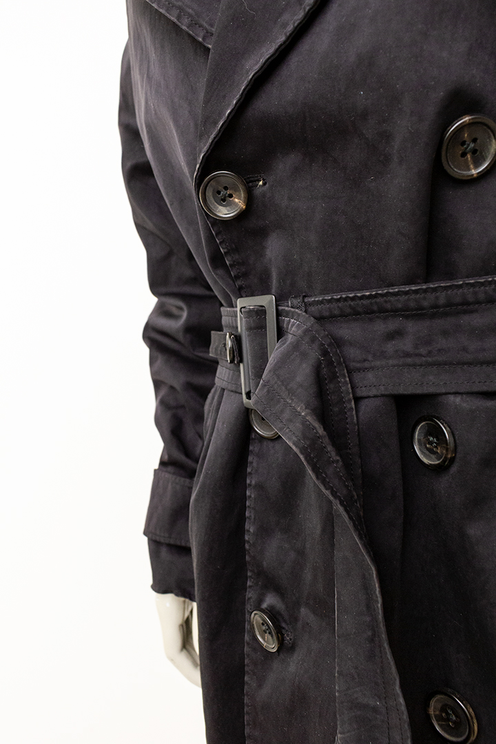 Vintage Ten-C zwarte trenchcoat met uitneembare gewatteerde voering