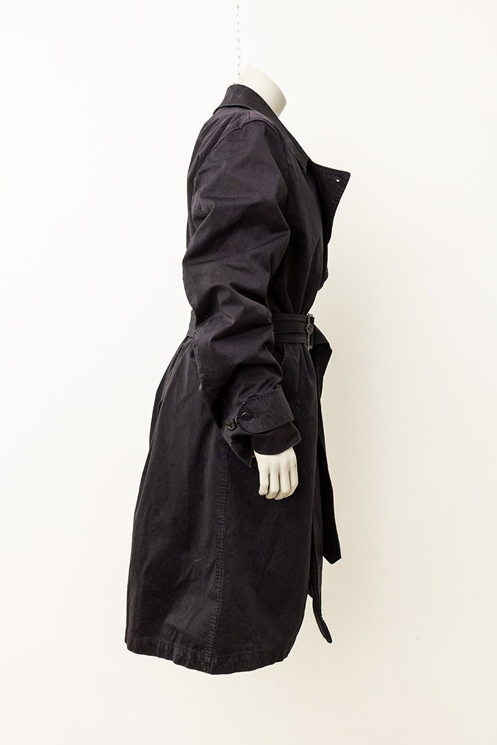 Vintage Ten-C zwarte trenchcoat met uitneembare gewatteerde voering