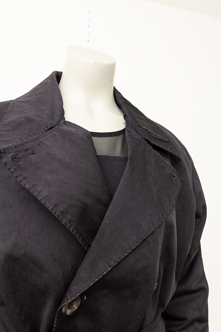 Vintage Ten-C zwarte trenchcoat met uitneembare gewatteerde voering