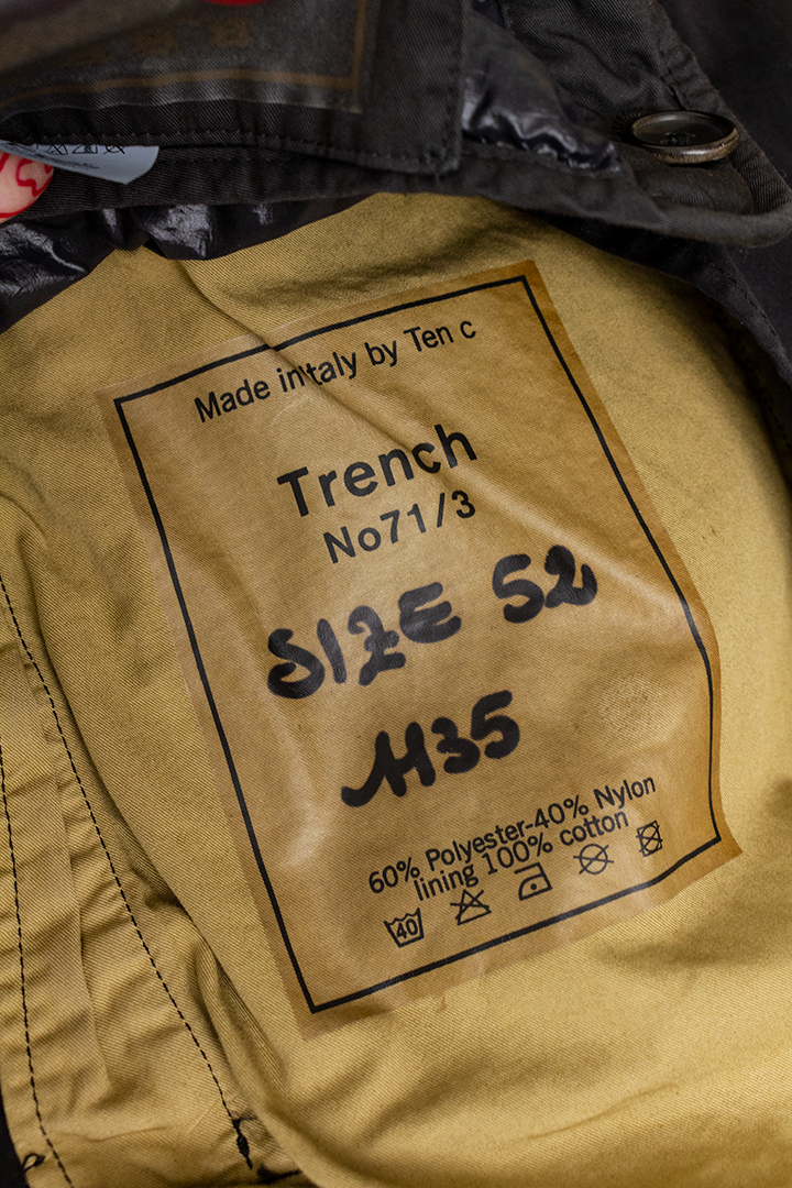 Vintage Ten-C zwarte trenchcoat met uitneembare gewatteerde voering