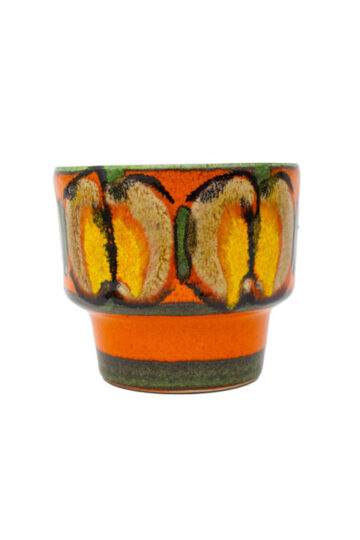Vintage West-Germany bloempot groen oranje