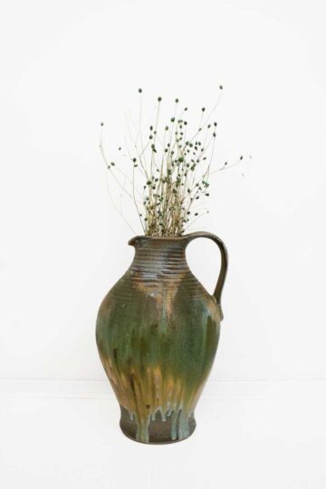 Vintage West-Germany vloervaas bruin/groen 