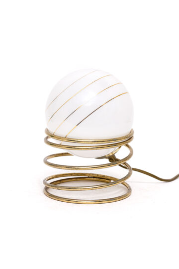 Vintage Woja tafellamp lookalike glazen bol op spiraal