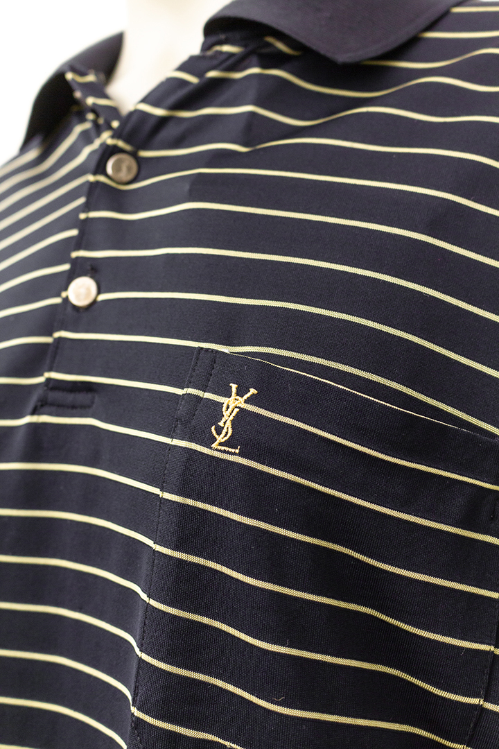 Vintage Yves Saint Laurent polo zwart gestreept