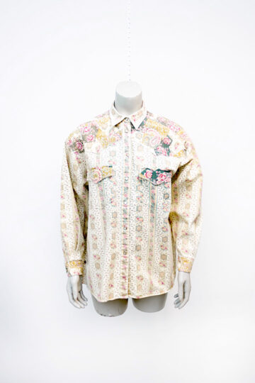 Vintage blouse romantische print met rozen en paisley-patroon Cacharel