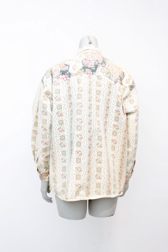 Vintage blouse romantische print met rozen en paisley-patroon Cacharel