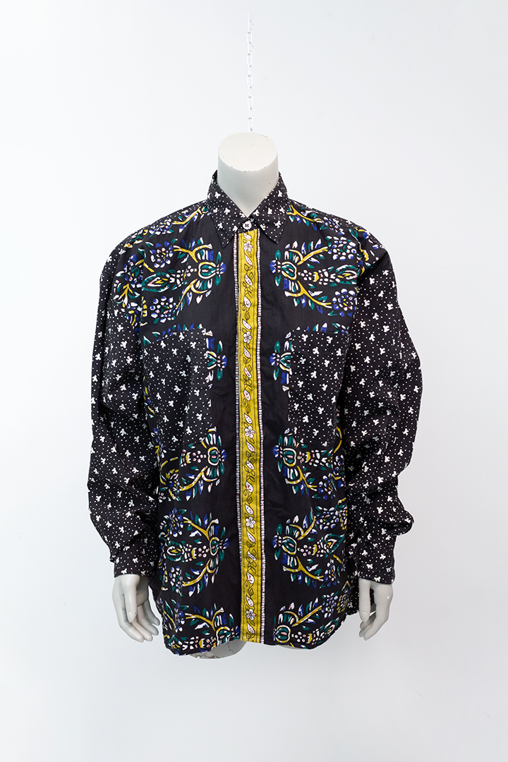 Vintage blouse zwart met print Mac & Maggie