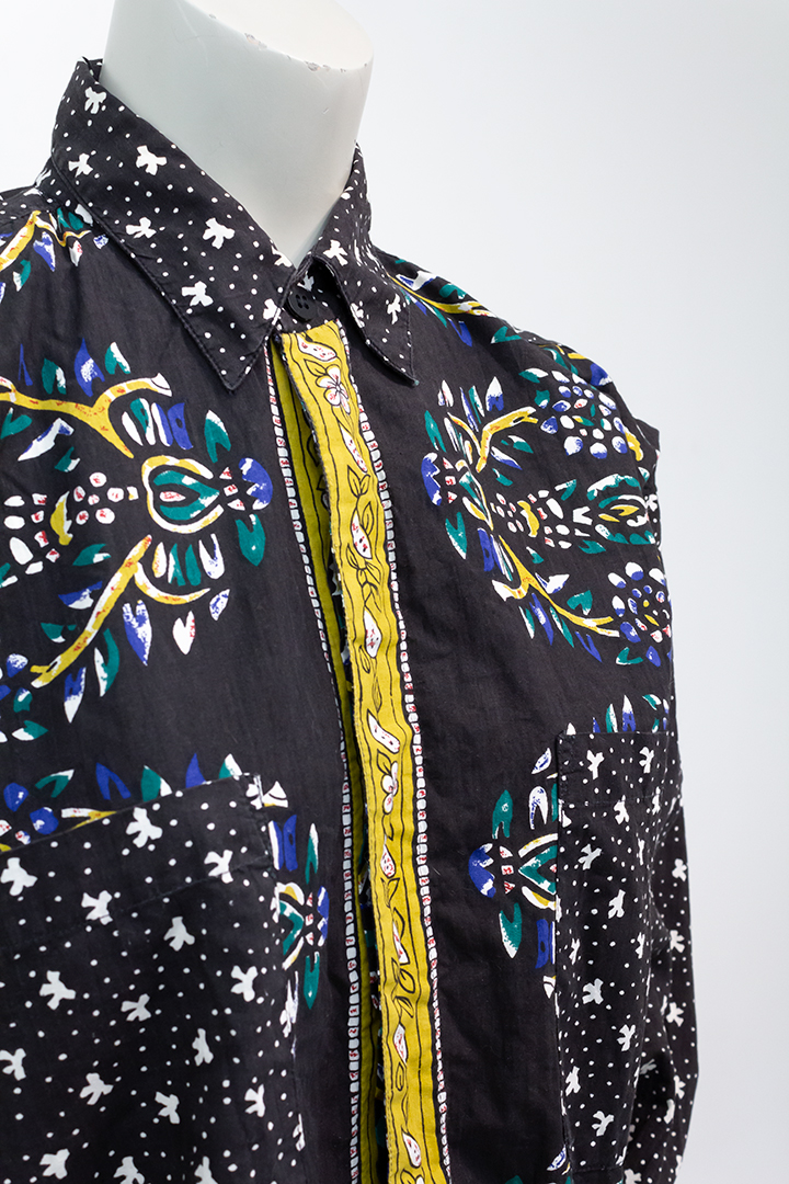 Vintage blouse zwart met print Mac & Maggie