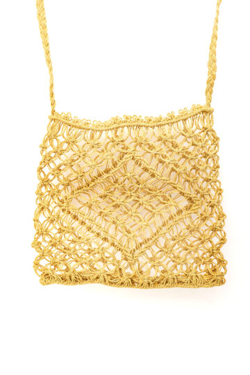 Vintage boho schoudertas van geknoopt raffia