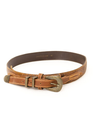 Vintage bruine leren cowboy riem