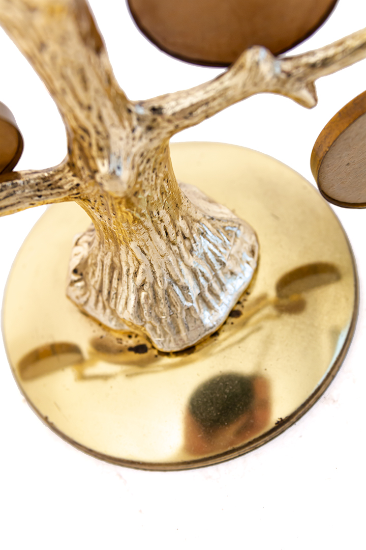 Vintage fotolijst stamboom van goudkleurig metaal