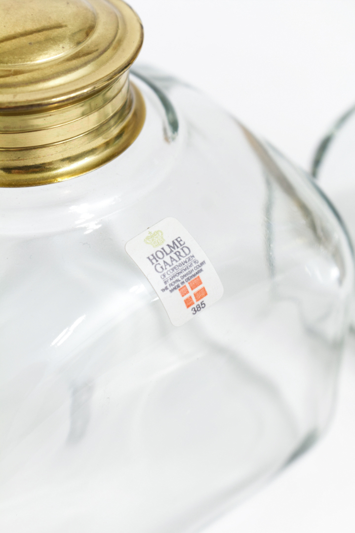 Vintage glazen potten met messing deksel Holmegaard Michael Bang