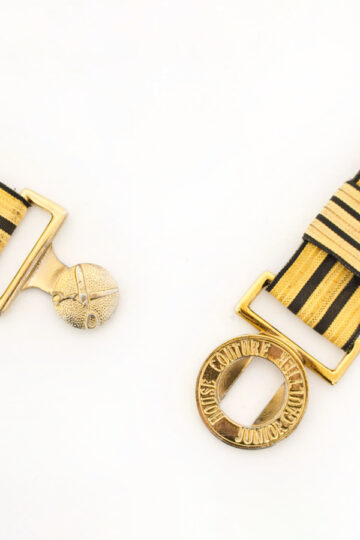 Vintage goud/zwarte riem House Couture Junior Gaultier jaren 80