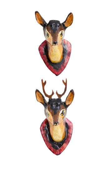 Vintage handgemaakte hertenkoppen uit Frankrijk