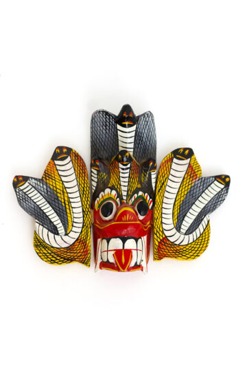 Vintage houten masker Gini Raksha vuurduivel Sri Lanka