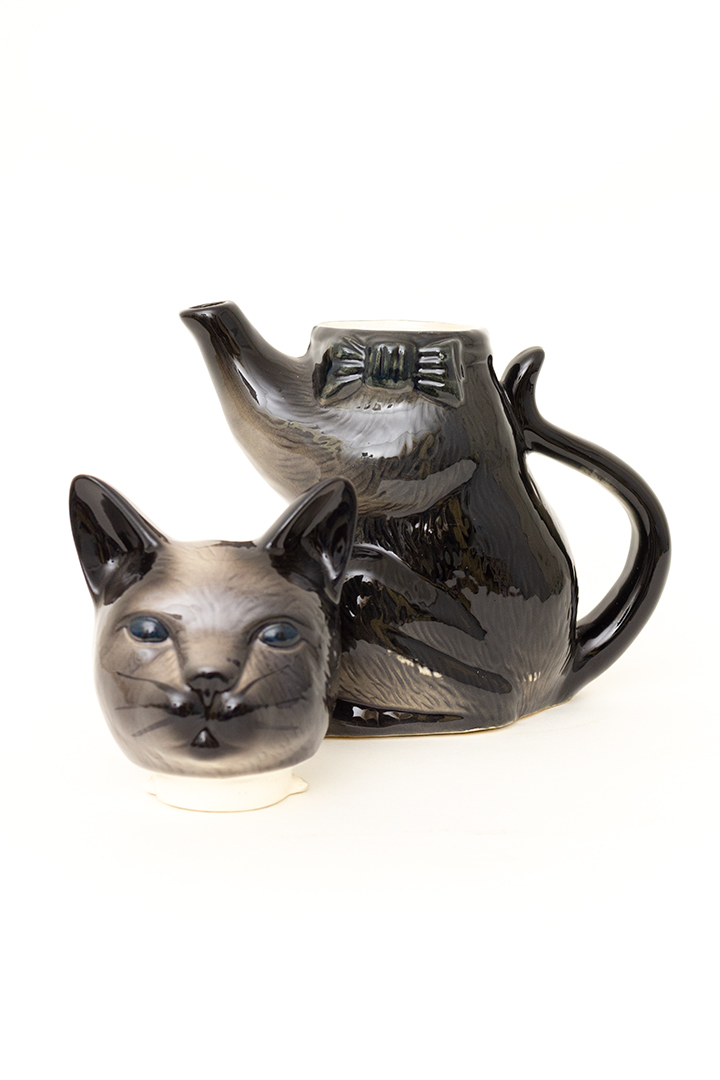 Vintage kat theepot/karaf van keramiek jaren 60