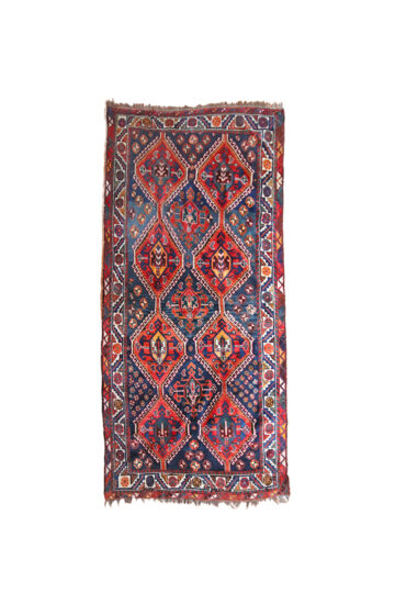 Vintage kelim tapijt langwerpig met heldere kleuren