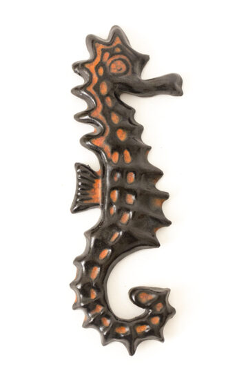 Vintage keramieken zeepaard beeldje voor aan de muur F.Sanches België