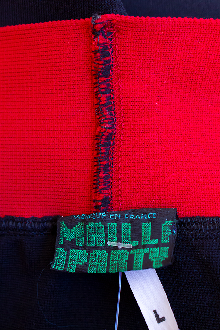 Vintage kokerrok zwart met rode tailleband Marithé + Francois Girbaud