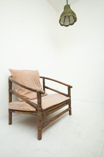 Vintage lage rotan fauteuil x Froufrous