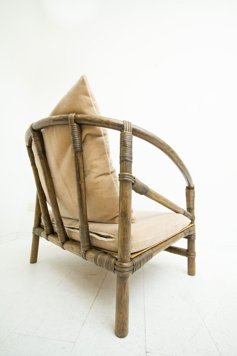 Vintage lage rotan fauteuil x Froufrous