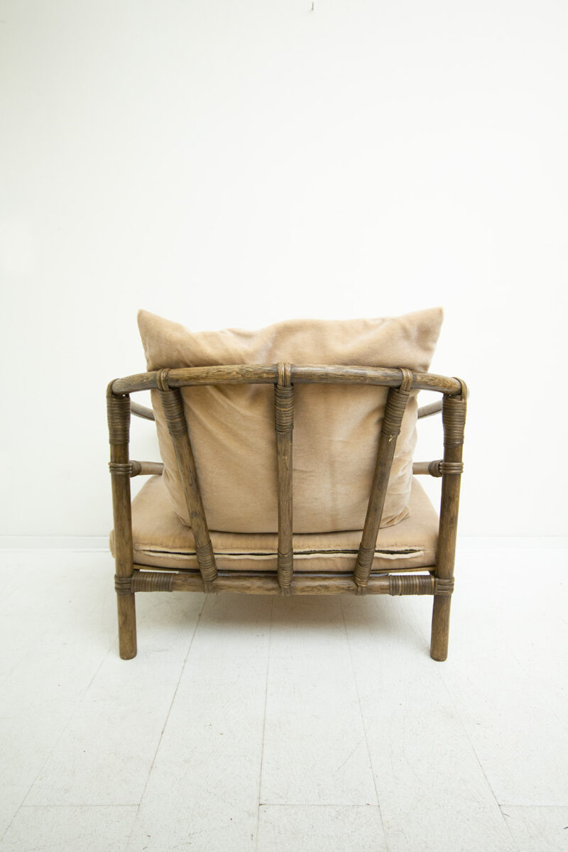 Vintage lage rotan fauteuil x Froufrous