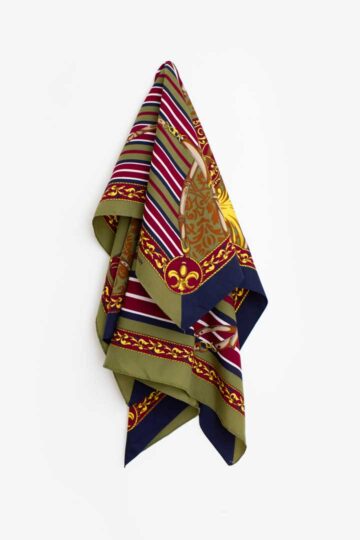 Vintage legergroen bordeaux Pierre Balmain sjaaltje equestrien