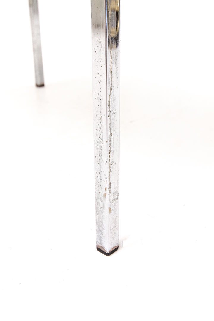 Vintage marmer mix bijzettafel met chromen pootjes