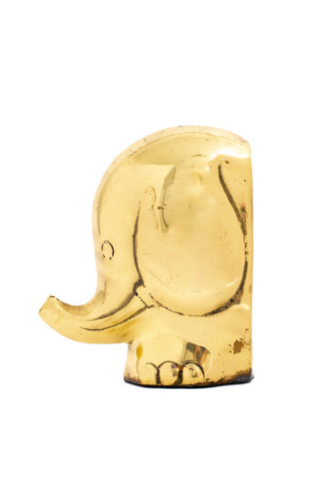 Vintage messing boekensteun geabstraheerde olifant